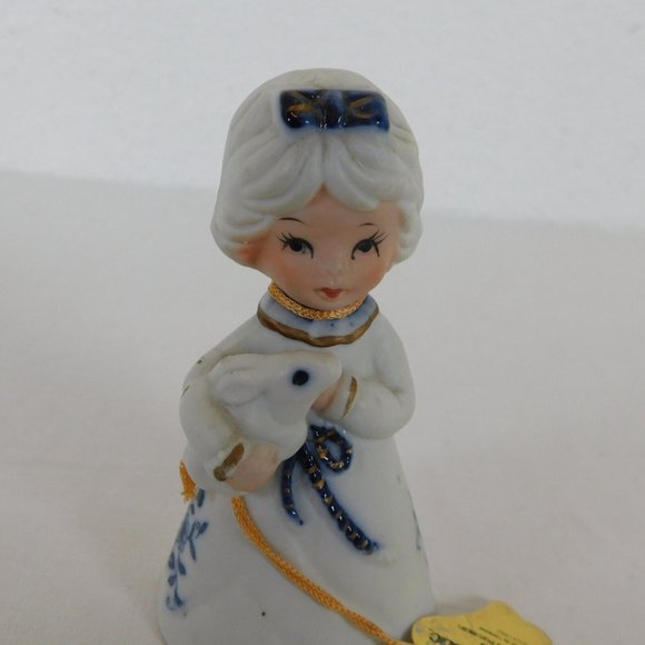 Jasco Royal Majestic Bells Porcelain Bisque Girl Bunny Figurine Origianl Tags - Picture 6 of 10